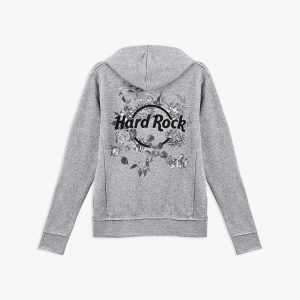 Women's Floral Logo Zip Front Hoodie