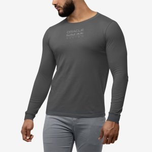 Adult Fit Oracle Red Bull Racing Longsleeve Performance Tee in Charcoal Grey