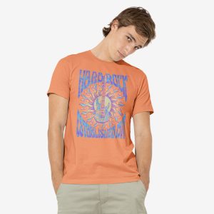 Music Festival Sun Rays Guitar Tee in Cantaloupe
