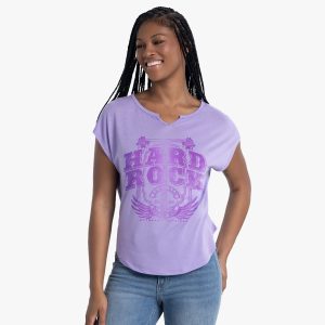 Cross Guitars Dreamboat V-Neck Tee in Iris Purple