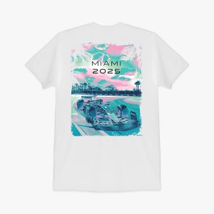 Oracle Red Bull Racing Miami Grand Prix 2025 Car Cloud Tee in White
